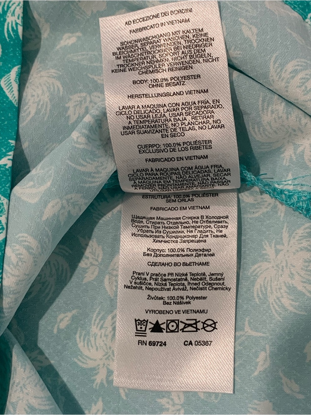 Columbia PFG Super Slack Teal Short Sleeve Floral Button-Down Fishing Shirt, XXL - Picture 11 of 11